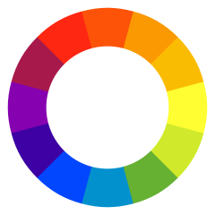 Sur le cercle des couleurs, les lumières complémentaires sont diamétralement opposées