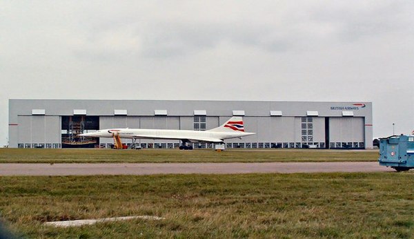 Concorde outside British Airways Maintenance Cardiff (January 2002)