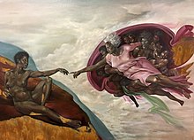 Creation of God, 2017, oil on Belgian linen Creation of God by Harmonia Rosales.jpg