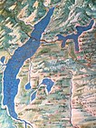 Dettaglio della mappa del Ducato di Milano nella Galleria delle carte geografiche dei Musei Vaticani (Ignazio Danti, 1581); nella parte medio-alta della riva destra del lago Maggiore è presente il toponimo Lermignaca.