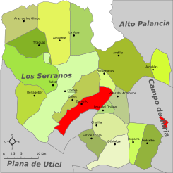Los Serranos bölgesinde yer