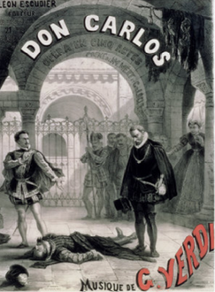 Poster depicting the death of Rodrigo in the King's presence