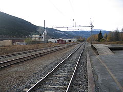 Dovrebanen sett nordover fra Kvam stasjon