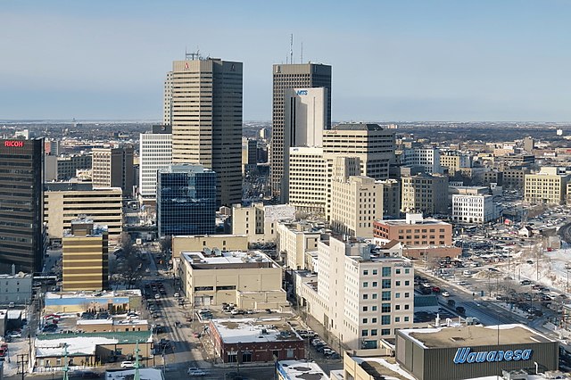 Centred on the intersection of Portage and Main, Downtown Winnipeg is the city's central business district.
