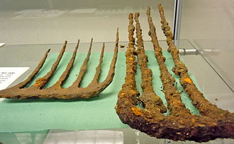 Fire rakes excavated from Duffy's Cut Duffys Cut Fire rakes.jpg