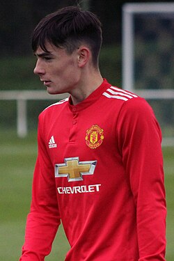 Levitt a Manchester United U18-as csapatában 2017-ben