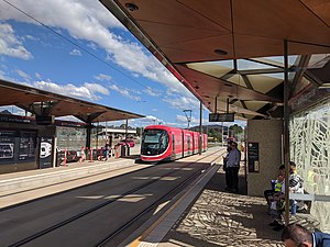 EPIC dan arena Balap light rail stop, Canberra, November 2019.jpg