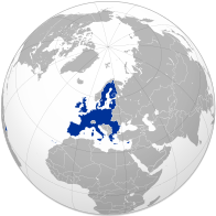 Карта, показывающая месторасположение Европейского союза