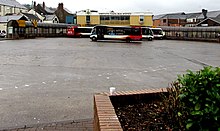 East side of original 1960s bus station (2019) East side of Merthyr Tydfil bus station (geograph 6082635).jpg