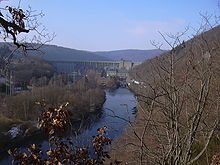 Abfluss der Eder südöstlich der Staumauer