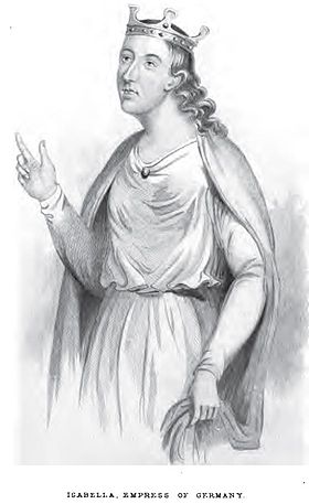Изображение Изабеллы в книге Мэри-Энн Эверетт Грин[en] «Жизнь английских принцесс после Нормандского завоевания», 1855 год