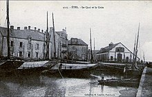 Étel : le quai et la criée vers 1920 (carte postale H. Laurent).