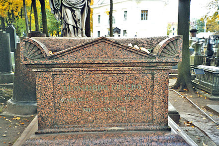 Euler's grave at the Alexander Nevsky Monastery