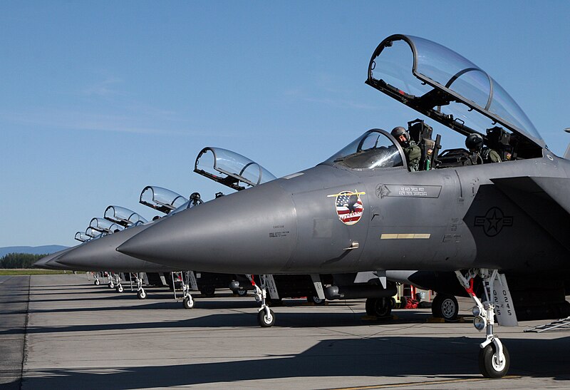 File:F-15E Strike Eagles at Eielson Air Force Base Jun 2009.jpg