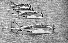 German Gannets in flight, in 1960. Fairey Gannet AS4 from the German Marineflieger in flight, circa 1960.jpg