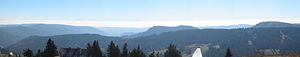 View of the Black Forest from Feldberg (2003); the forest is a very reduced relict tract of the once unbroken Hercynian Forest FeldbergPanorama.jpg