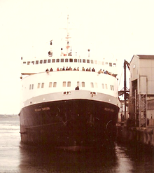 William Carson in service between Port aux Basques and North Sydney in October 1971. FerryWilliamCarson.png