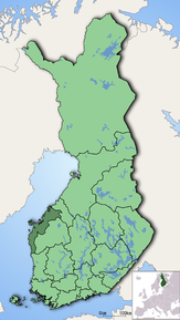 Poziția regiunii Pohjanmaan maakunta Österbottens landskap