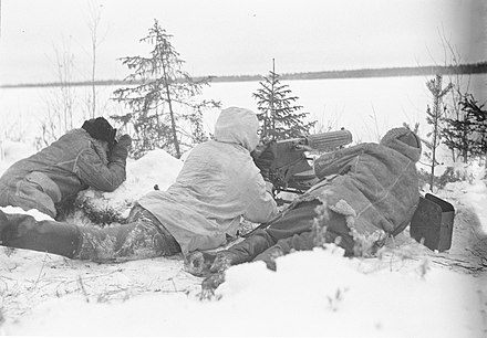 Finnish machine gun emplacement east of Kestenga.