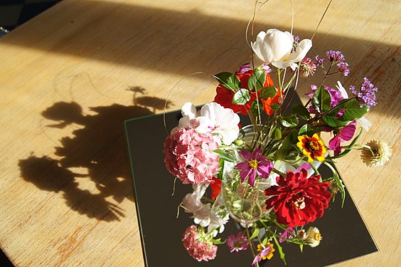 A flower arrangement as a gift of the garden