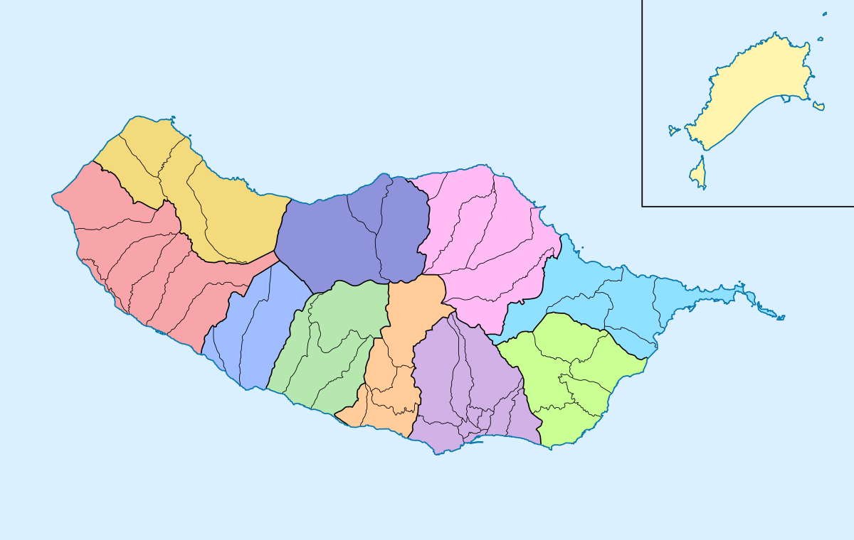 mapa concelhos madeira Lista de freguesias da Madeira – Wikipédia, a enciclopédia livre