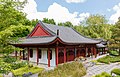 Gebouw in de Chinese tuin Het Verborgen Rijk van Ming in de Hortus Haren.