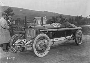 Giulio Masetti, winner of the Targa Florio, ready to start Giulio Masetti in his Mercedes at the 1922 Targa Florio (3).jpg