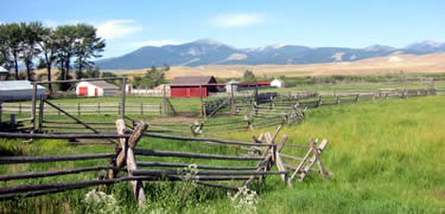View of the Grant-Kohrs Ranch near Deer Lodge, Montana