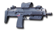 MP7A1 (note the safety trigger) with a Zeiss RSA reflex red dot sight.