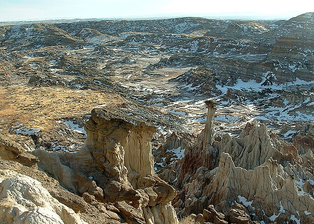 US 20/US 26 at the entrance to Hell's Half Acre (Wyoming)