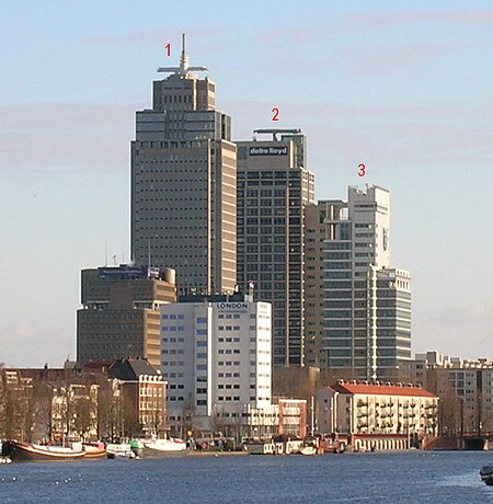 High buildings in Amsterdam