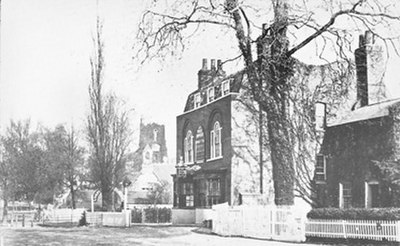 Hornsey High Street in 1873, with the old Three Compasses pub building in the centre