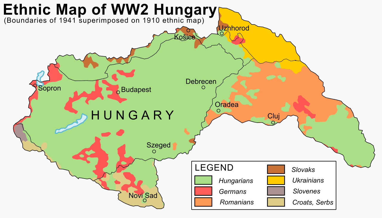 magyarország térkép 1941 File:Hungary 1941 ethnic.svg   Wikimedia Commons magyarország térkép 1941