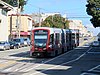 Inbound train at Taraval and 17th Avenue clear zone, February 2019.JPG