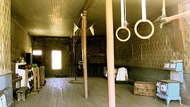 Inside the IOOF Hall. The downstairs was a gymnasium.