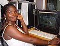 Image 49Isata Mahoi shown editing radio programmes in Talking Drum studio Freetown; she is also an actress in the Sierra Leone radio soap opera Atunda Ayenda (from Sierra Leone)