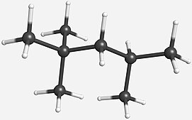 The octane isomer, iso-octane, is used as one of the standards for octane ratings. It has a rating of 100 by definition. Iso-octane.jpg