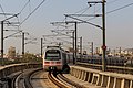 Jaipur Metro on elevated track in City of Jaipur