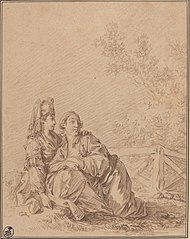 Two Russians Seated in Landscape