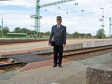 Hungarian MAV conductor Kalauz.jpg