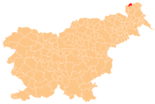 Map of Slovenia, position of Kuzma highlighted