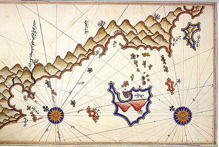 Map of Kastellorizo by Piri Reis (1521)