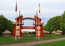 A modern art project replica of the 1914 Congo village exhibition in Oslo (2014) Kongolandsbyen 2014.JPG