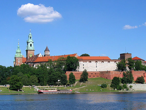 Medieval Wawel Castle in Kraków seen from the Vistula river