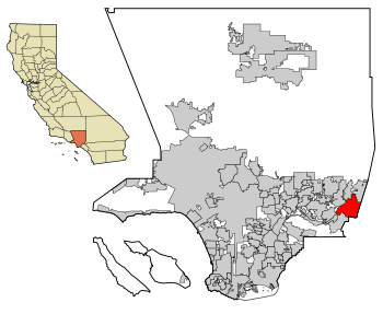 Location in Los Angeles County and the U.S. state of California