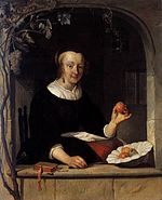 Dama siedząca w oknie 1661 Gabriel Metsu.jpg