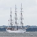 English: Christian Radich during Tall Ships’ Race 2019 at Langerak, the eastern part of Limfjord, near Hals.