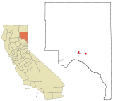 Lassen County California Incorporated and Unincorporated areas Susanville Highlighted.svg