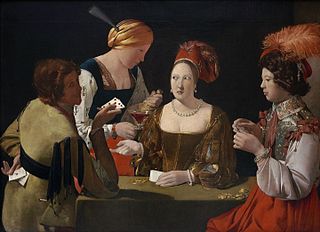 <i>The Card Sharp with the Ace of Diamonds</i> C. 1638 painting by Georges de La Tour