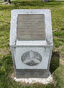 A memorial in Newport's Touro Park commemorates the centennial of the founding of the League of American Wheelmen